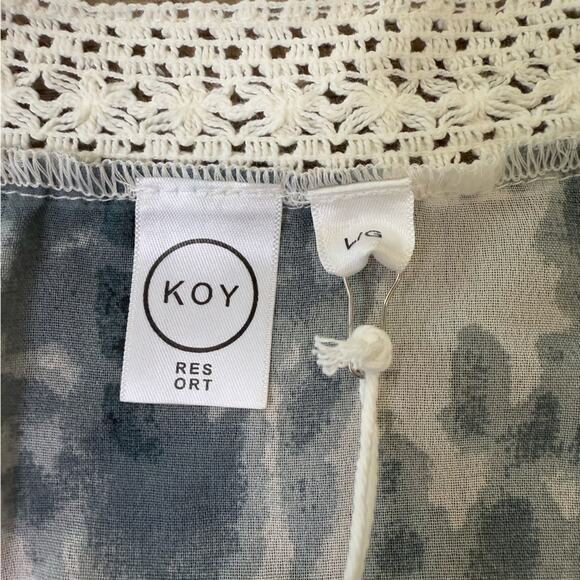 NWT Koy Resort Varadero Tassel Crochet Tie Dye Kaftan Swim Cover Up Size Large - Picture 7 of 11